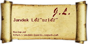 Jandek László névjegykártya