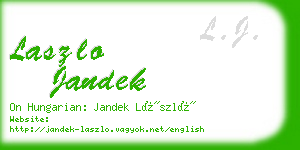 laszlo jandek business card